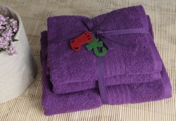 shalla полотенца mor (фиолетовый) набор 3шт