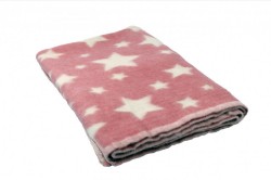 одеяло полушерстяное звезды розовый 40% шерсть, 47%пан, 13%хлопок