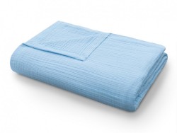 покрывало-одеяло муслиновое голубое
